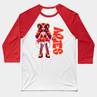 Aries SZN Dollz Zodiac Birthday Anime Baddie Baseball T-Shirt